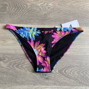 Quiksilver Floral Bikini Bottom - Black, Pink, Blue, Yellow